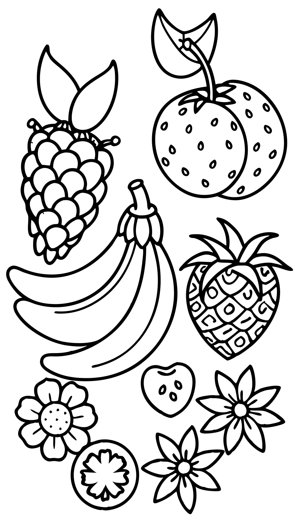 coloriages avec des fruits